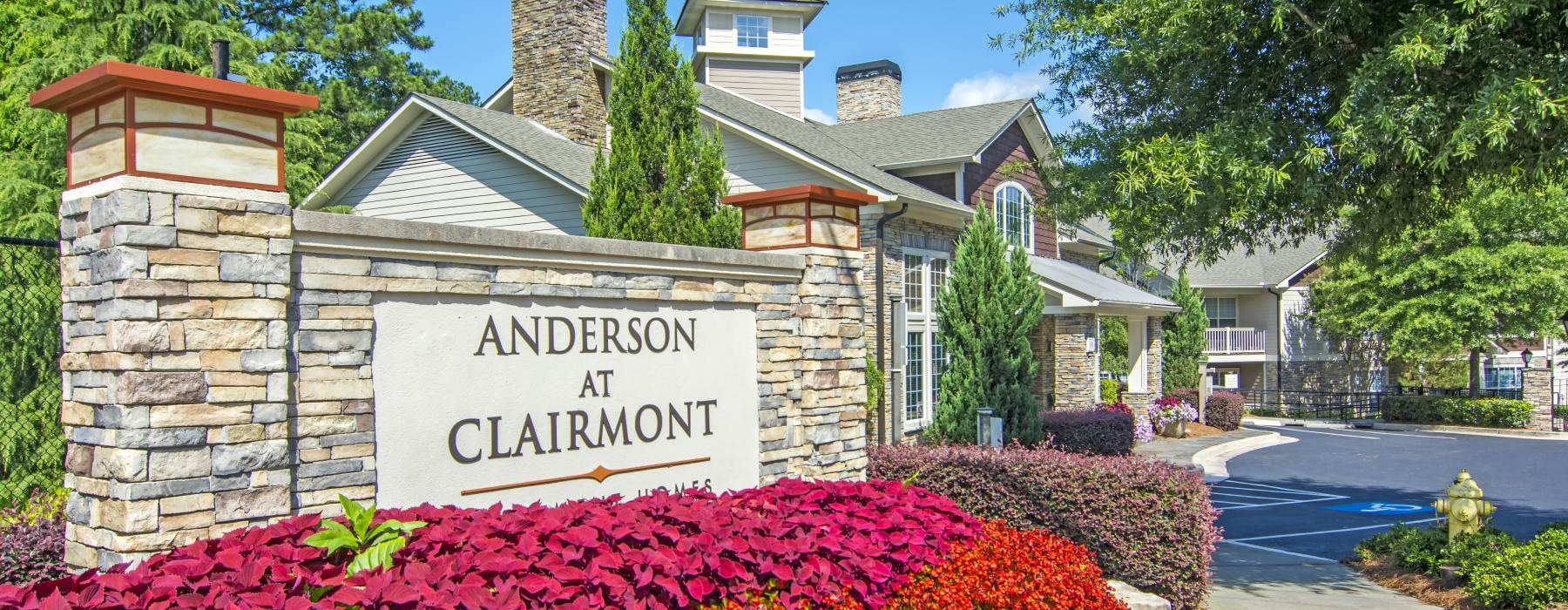 Anderson at Clairmont property entrance sign